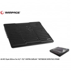 Addison Rampage AD-RC1 Siyah 200mm Fan 14,1 -17,0 Ekstra Sağlam Notebook Soğutucu Stand